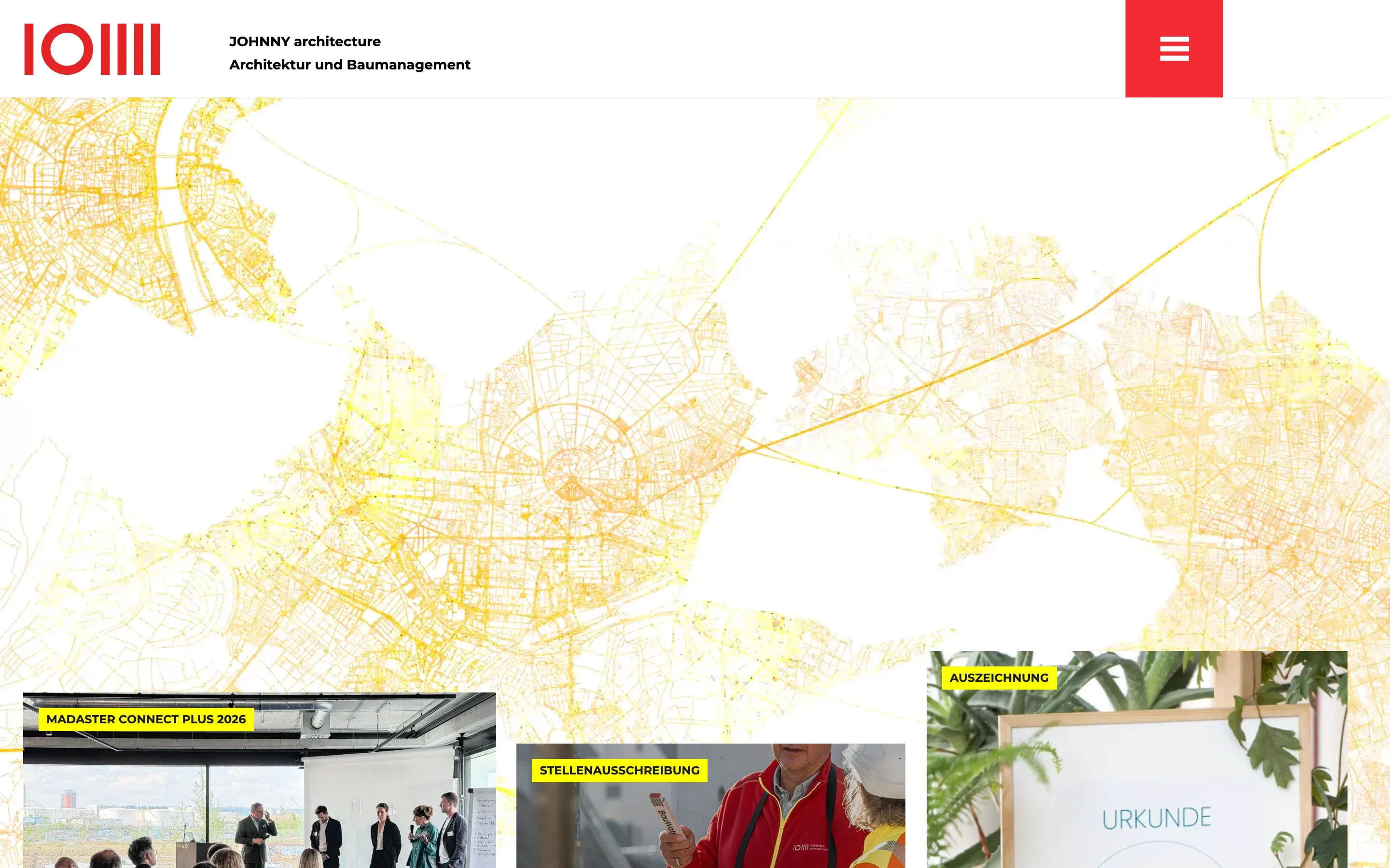 Startseite von johnny-architecture.de am Desktop