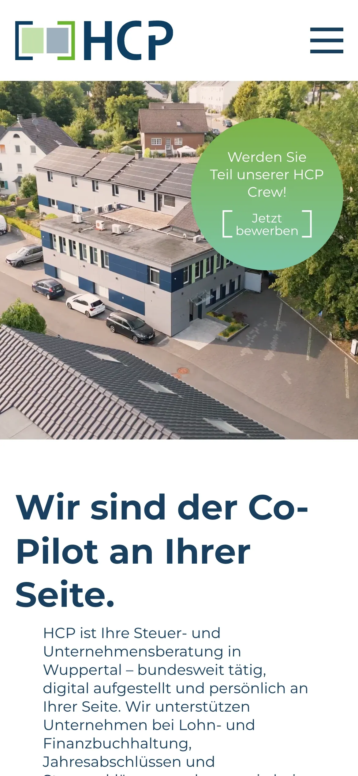 Startseite von hcp-berater.de auf dem Smartphone