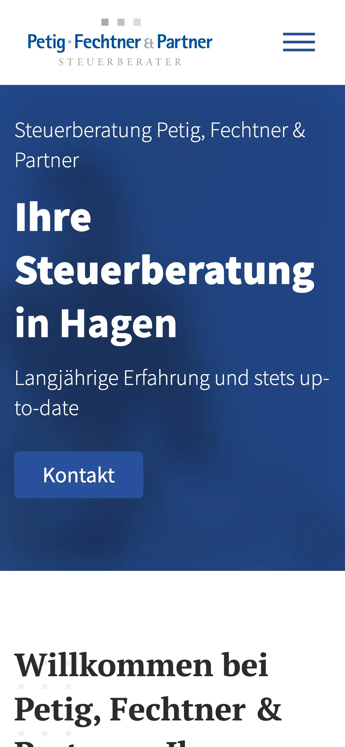 Startseite von petig-fechtner.de auf dem Smartphone