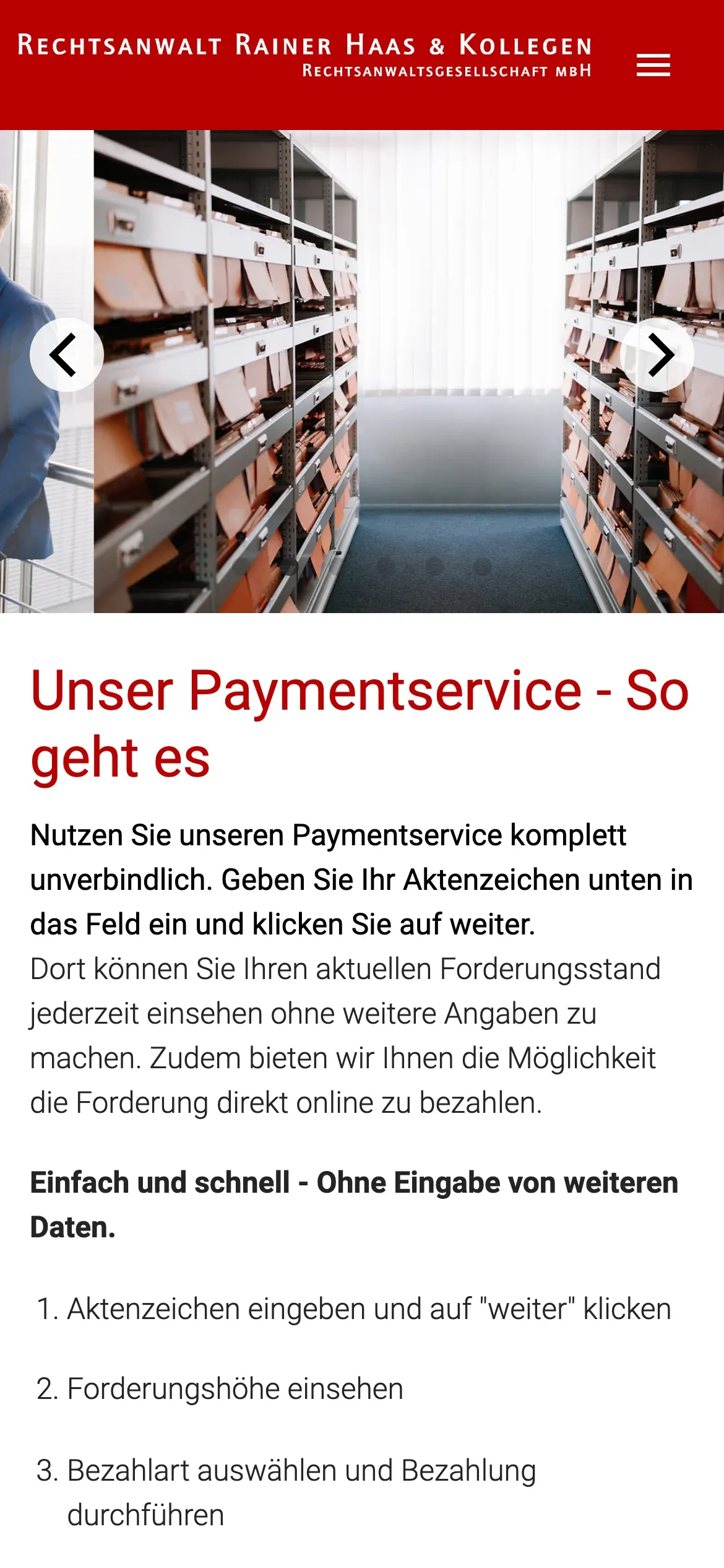 Startseite von ra-haas.de auf dem Smartphone